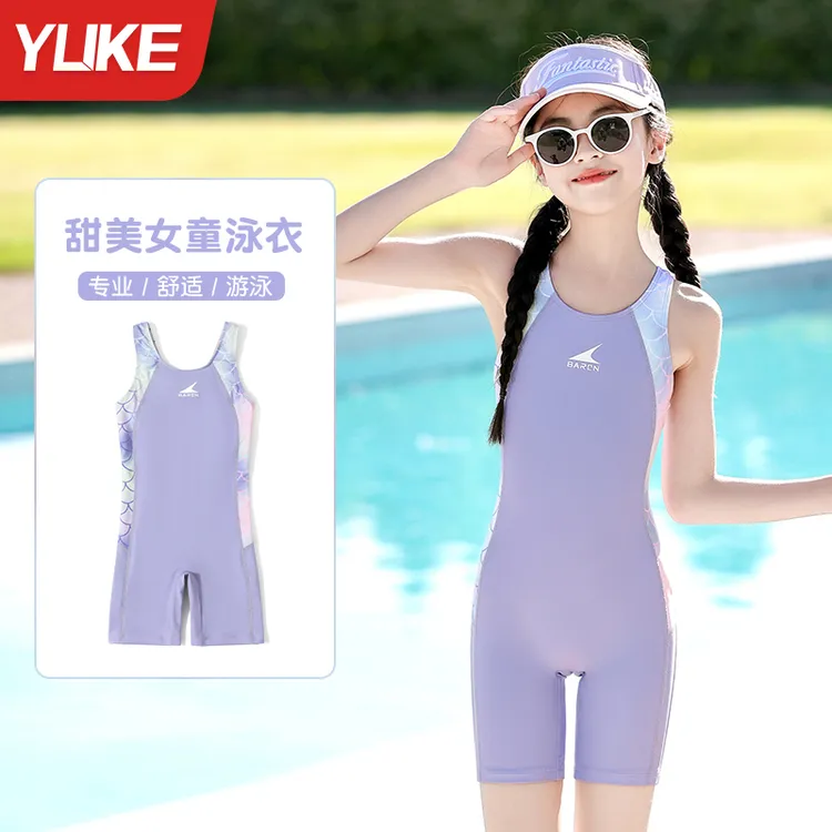 儿童泳衣女孩夏季新款速干连体竞速游泳衣女童中大童专业训练泳装