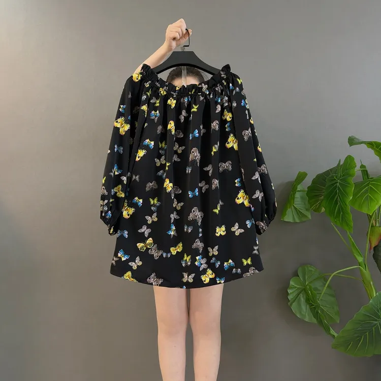 春夏气质雪纺衫宽松显瘦复古碎花上衣