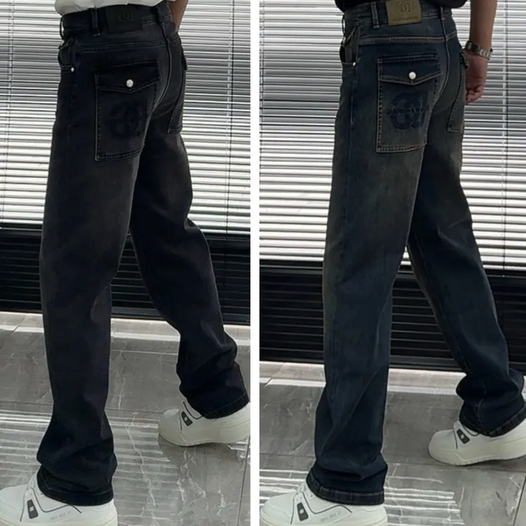 DG迪噶雅宽松阔腿牛仔裤029男士高街复古高腰重工阔腿牛仔裤