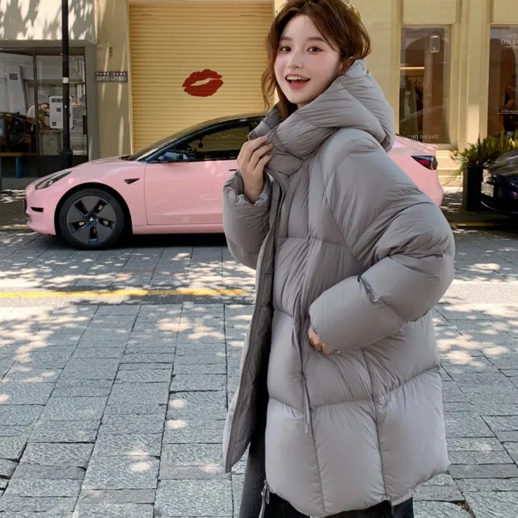 厚款棉服女2025冬季韩版新款中长款爆款云朵泡芙时尚连帽加厚保暖