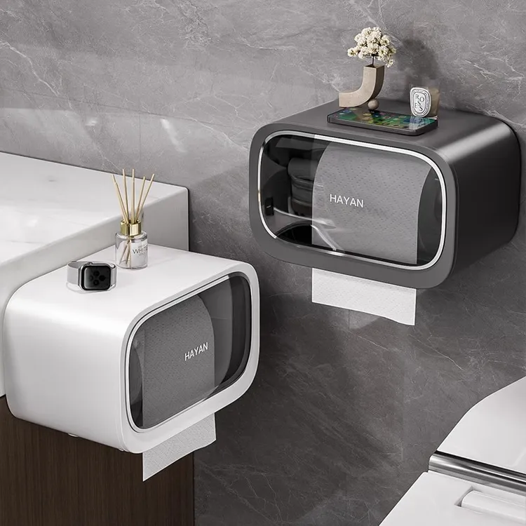 卫生间厕纸盒纸巾盒新款壁挂式厕所放置洗脸巾卷纸抽纸置物架时尚