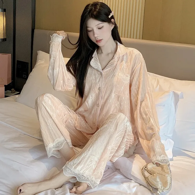 睡衣女春秋季金丝绒长袖套装金钻绒轻奢可外穿家居服秋冬2025新款