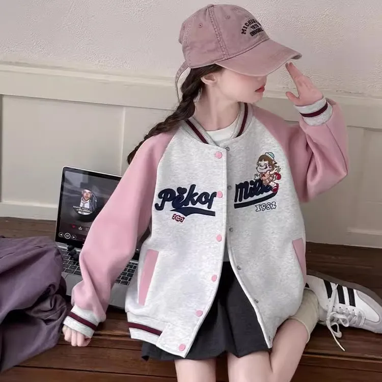 女童春秋冬棒球服外套2025新款6-12岁15岁中大童休闲时尚上衣女孩
