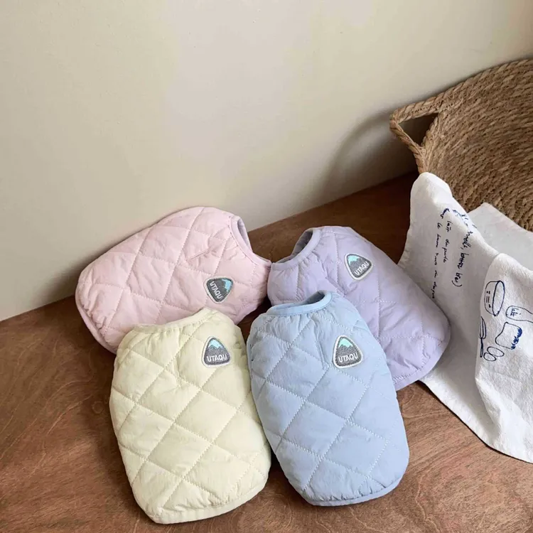狗狗衣服秋冬款夹棉马甲马卡龙系列无袖背心宠物猫咪小型犬比熊