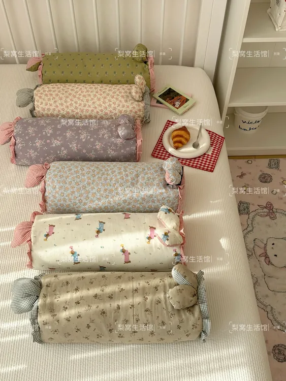 【L·W梨窝】全棉小清新双层纱 兔耳朵  糖果荞麦枕