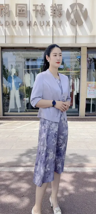 优雅气质套裙女装提花连衣裙印花连衣裙