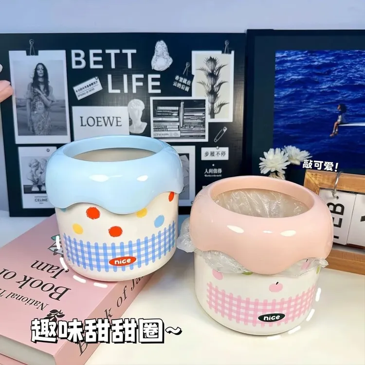 桌面垃圾桶可爱迷你无盖家用客厅卧室宿舍办公室高颜值废纸篓