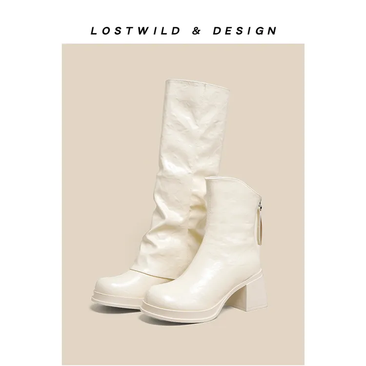 时尚厚底秋冬长筒高筒瘦瘦靴小个子时装靴骑士