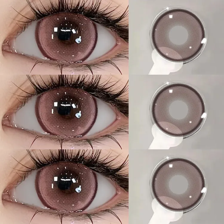 蜜桃啵啵欧巴兰美瞳半年抛显色水润舒适粉色大直径隐形眼镜dp商品图