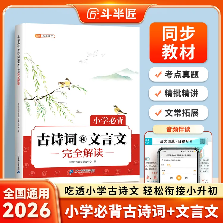 斗半匠小学古诗词文言文考点真题完全解读同步新课本吃透小古文