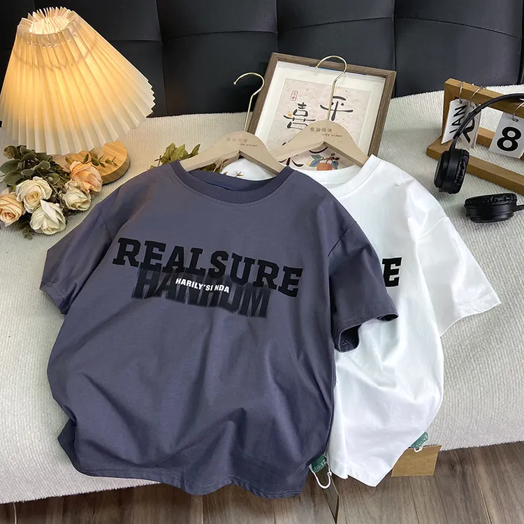 佑妈家童装 男女童夏款短袖 儿童圆领纯棉T恤中大童短t