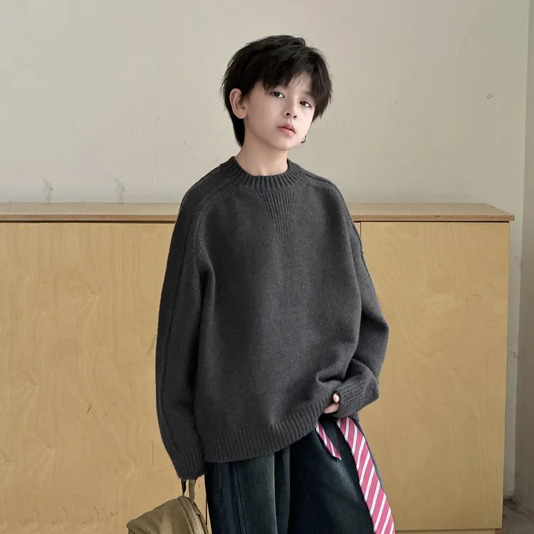 儿童装男童冬装加厚毛衣2025新款中大童秋冬款男孩冬季针织打底衫