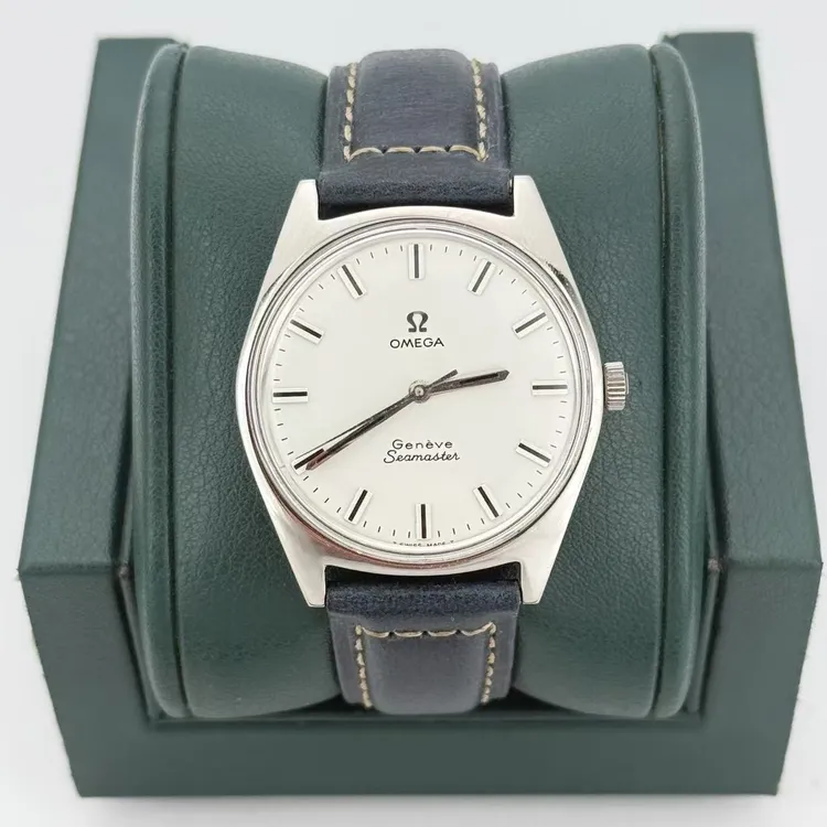 95新 Omega/欧米茄 表径34.5 中古海马白盘简约手动机械表 M1733