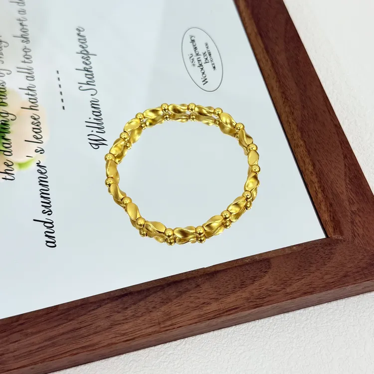 铜合金手链 SL-116新款爆闪碎金子扭扭珠复古时尚百搭手串