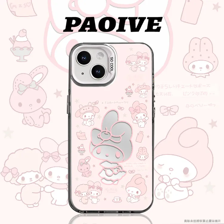 美乐蒂适用苹果华为vivoiPhone小米三星防摔彩银手机壳
