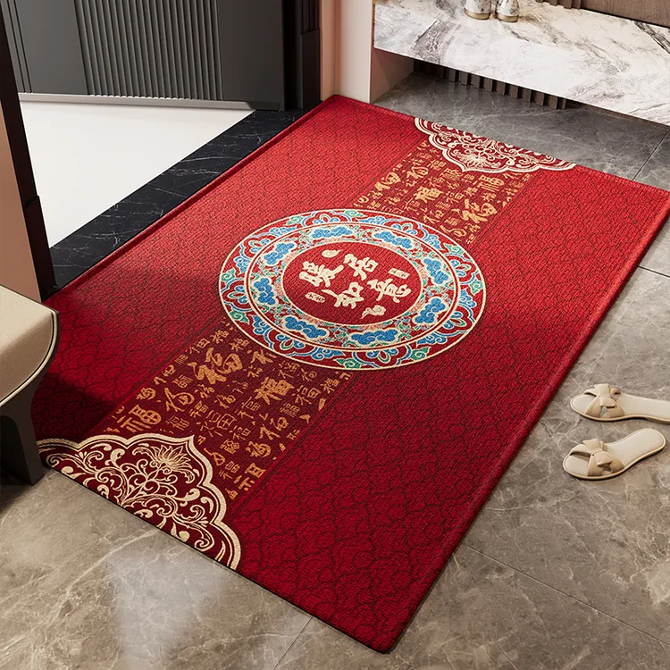 红色入户门地垫家用耐脏免洗可裁剪蛇年大门口进门脚垫玄关地毯垫