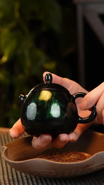 帝王绿 龙旦壶 大漆壶大漆茶器纯手工过滤单壶高端泡茶器约150ml