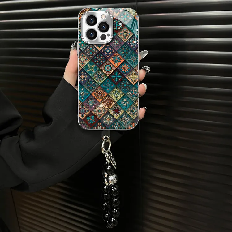 民族图腾适用苹果vivo华为oppo小米iPhone16电镀玻璃壳全包手机壳