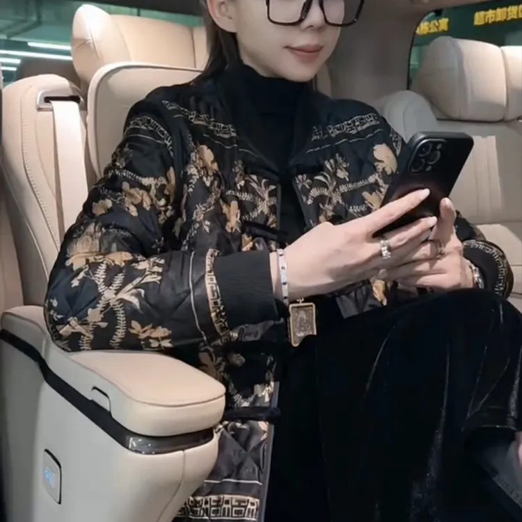 2025秋冬百搭时髦减龄棉衣潮国风洋气小个子花色显瘦薄棉服外套女