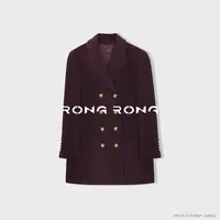 溶溶【松弛酷感】RONGRONG 绵羊毛混纺双排扣毛呢大衣 NARA-WMC054