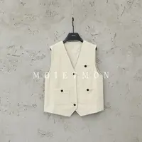 Moi et mon秋季新款小众气质时尚纯色马甲洋气设计款百搭简约马甲