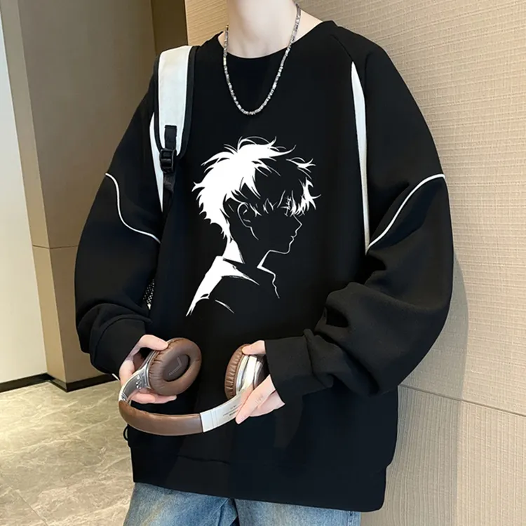 青少年卫衣学生长袖T恤男士潮流休闲上衣服秋冬季宽松ins打底衫