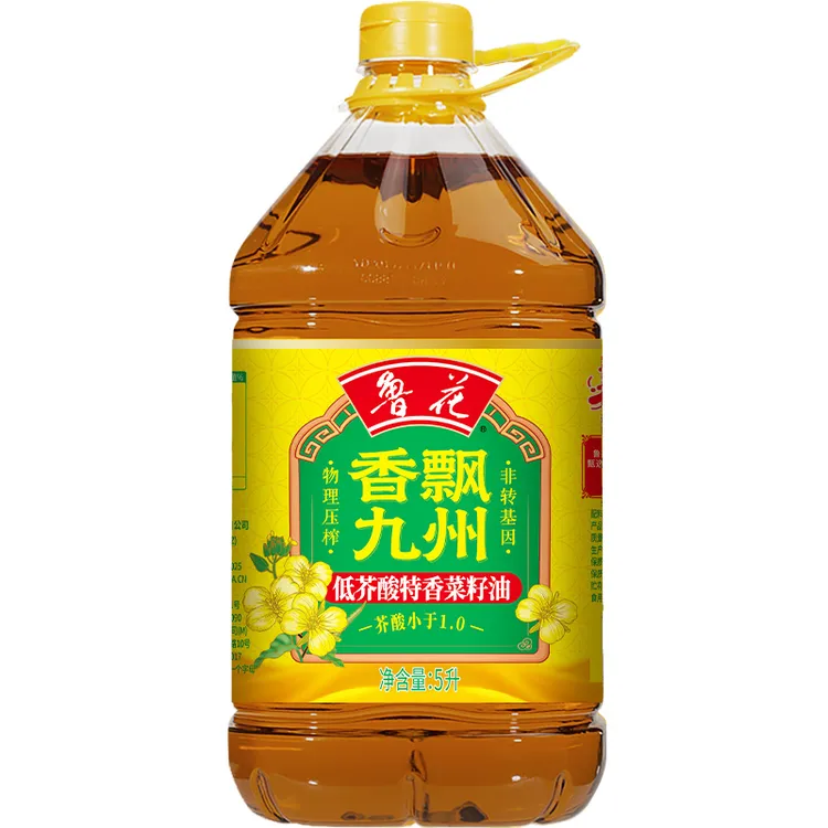 鲁花香飘九州5L低芥酸特香菜籽油一级压榨粮油纯正炒菜食用油正宗