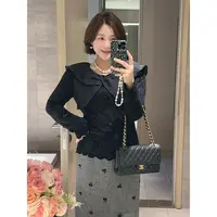 【DIS 定制】【夜语绮香】设计感蝴蝶结长袖蕾丝衫Z525X16862