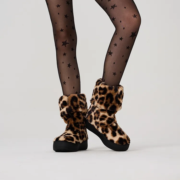 yoyo同款ARTICLE NO.时装靴长靴长筒秋冬保暖增高4.5cm雪地靴百搭