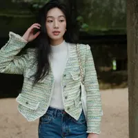 深圳货 高级气质时髦小香外套短