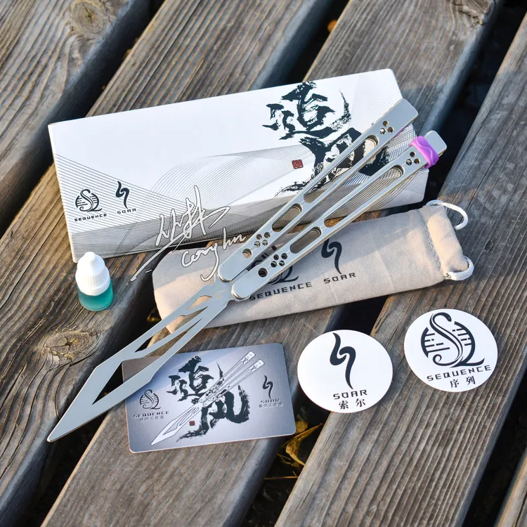原创SOAR序列追风免调节入门安全未开刃花式蝴蝶刀钢刀蝴蝶刀推荐