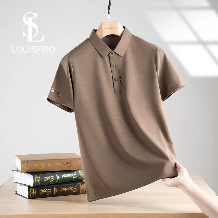 Louispro冰感冰丝男士polo衫高级感 t恤透气高弹力总裁风