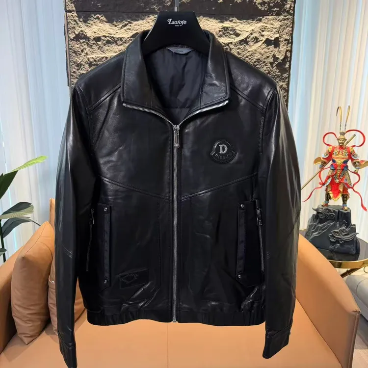 【VanJazny】新款高端男士时尚秋冬百搭潮流羽绒皮衣夹克P-A132-1