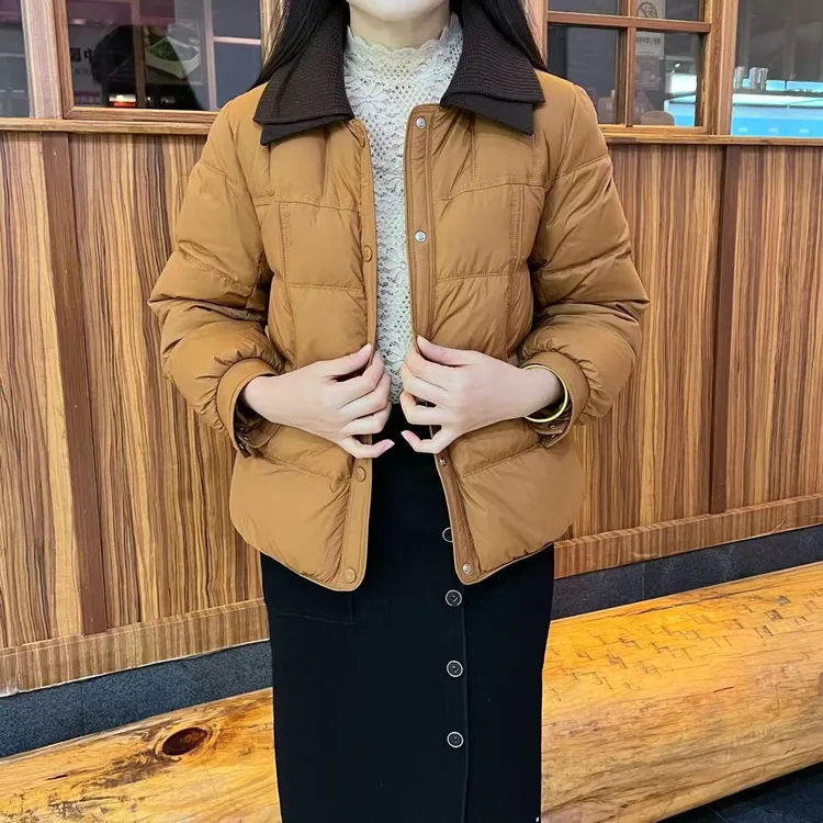 时尚国标白鸭绒羽绒服女2025年冬季短款妈妈装加厚保暖白鸭绒外套