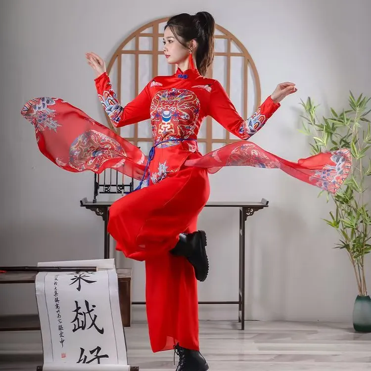 打鼓演出服装女锣鼓队开场舞表演服装威风锣鼓水鼓中国风套装