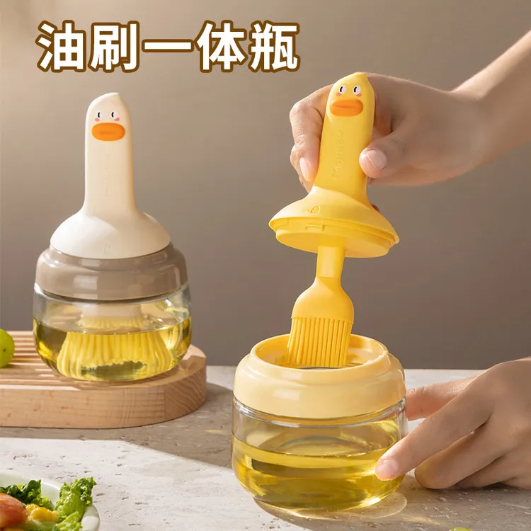 高硼硅油刷瓶硅胶刷头烧烤烘焙辅食烙饼锁扣黄鸭油刷瓶