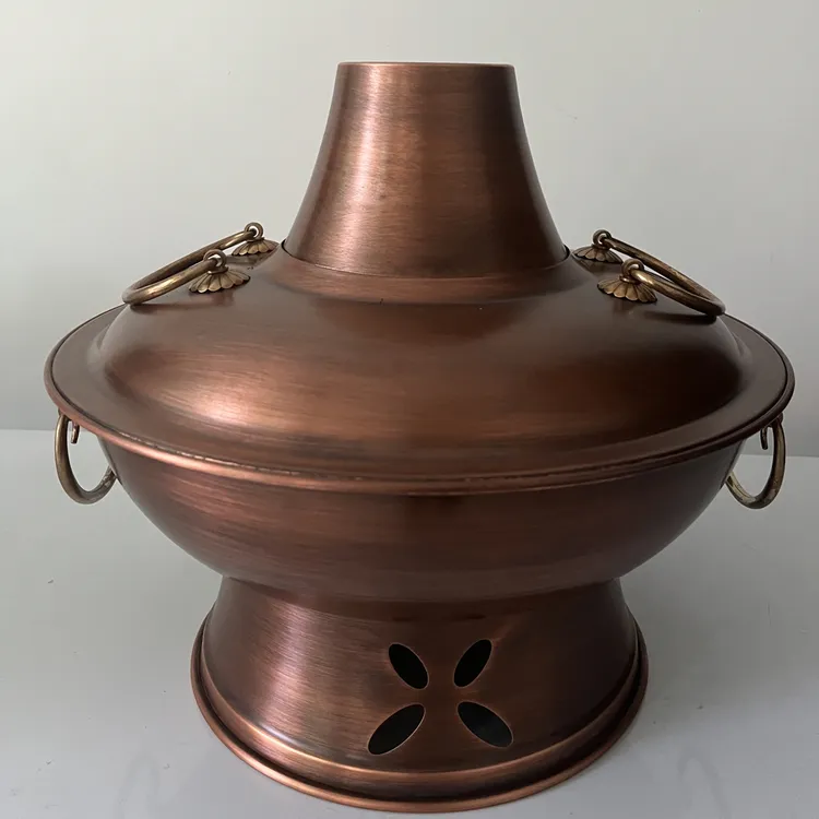 电炭两用粗拉环定制加厚款纯紫铜《送纯紫铜勺子一对》全身浸泡水洗