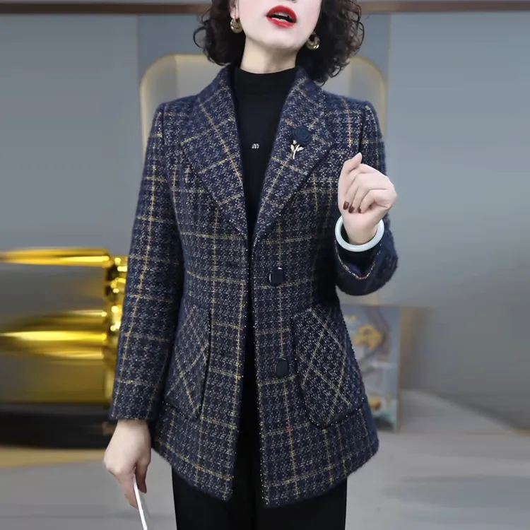 小香风毛呢西装外套女秋冬2025新爆款巨好看高级感贵夫人妈妈上衣