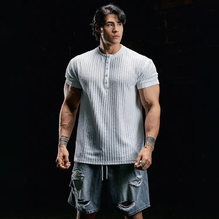 肌肉狗健身短袖男夏季新品宽松休闲训练服半袖运动衣服T恤男士