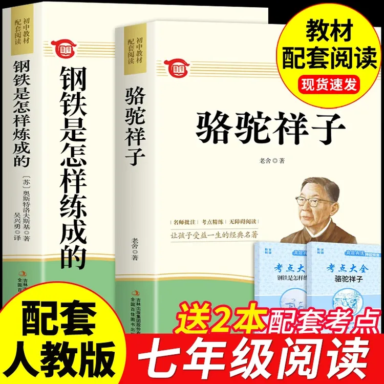 【龙图】骆驼祥子和钢铁是怎样炼成的初中必读正版原著完整版七年级商品图
