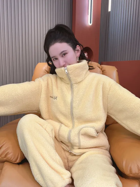 2025冬新款北羔绒加绒加厚家居服套装百搭休闲保暖睡衣套装可外穿