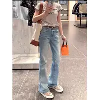 【摩登微喇】夏季高腰显瘦宽松微喇牛仔裤.