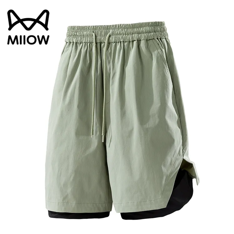 猫人速干五分裤子男2025夏季新款青少年宽松直筒户外百搭休闲短裤