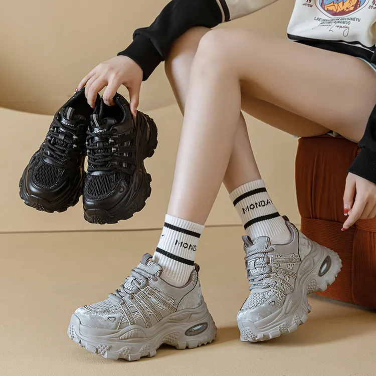 老爹鞋大码女鞋41-43运动鞋2025秋季新款厚底休闲百搭烫钻学生女