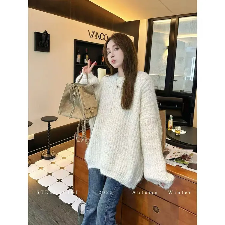 SG / 杨依姗 AW慵懒松弛感 圆领长袖套头毛衣MY-20252317