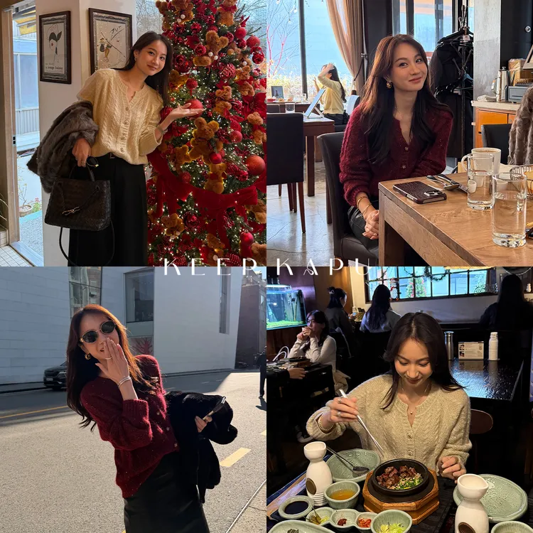 KEEP KAPU靠谱【漫天星光】山羊绒羊毛混纺圆领针织开衫KP253832