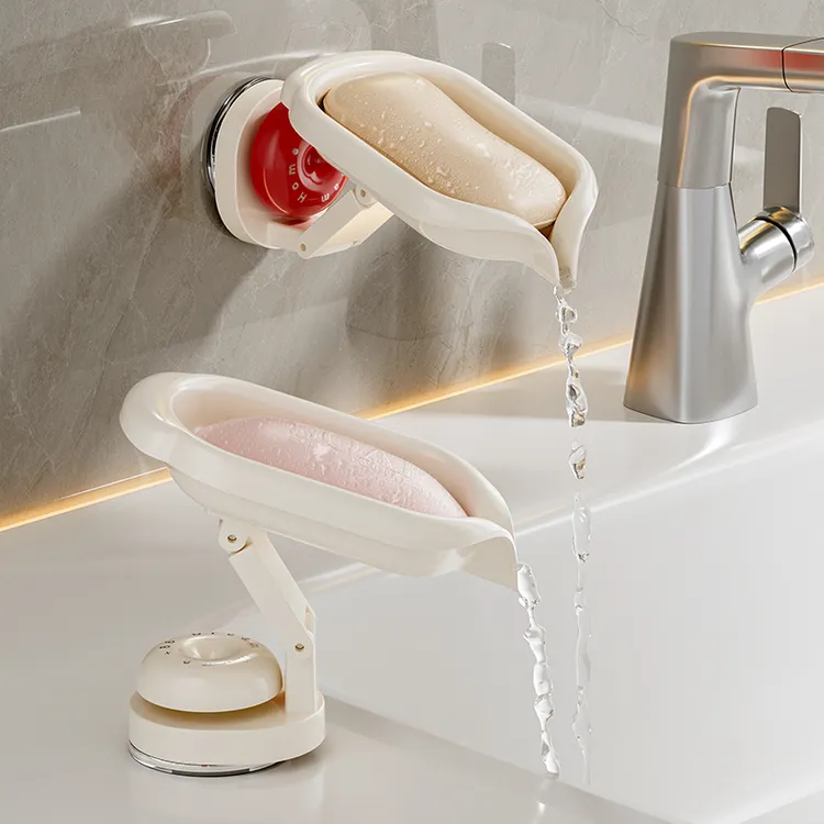 凤全吸盘肥皂盒伸缩可调节免打孔浴室香皂盒子壁挂式家用卫生间