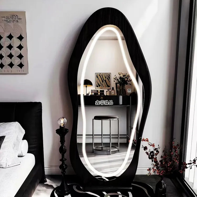 家用客厅全身镜穿衣镜中古芒果服装店壁挂试衣镜挂墙镜卧室落地镜