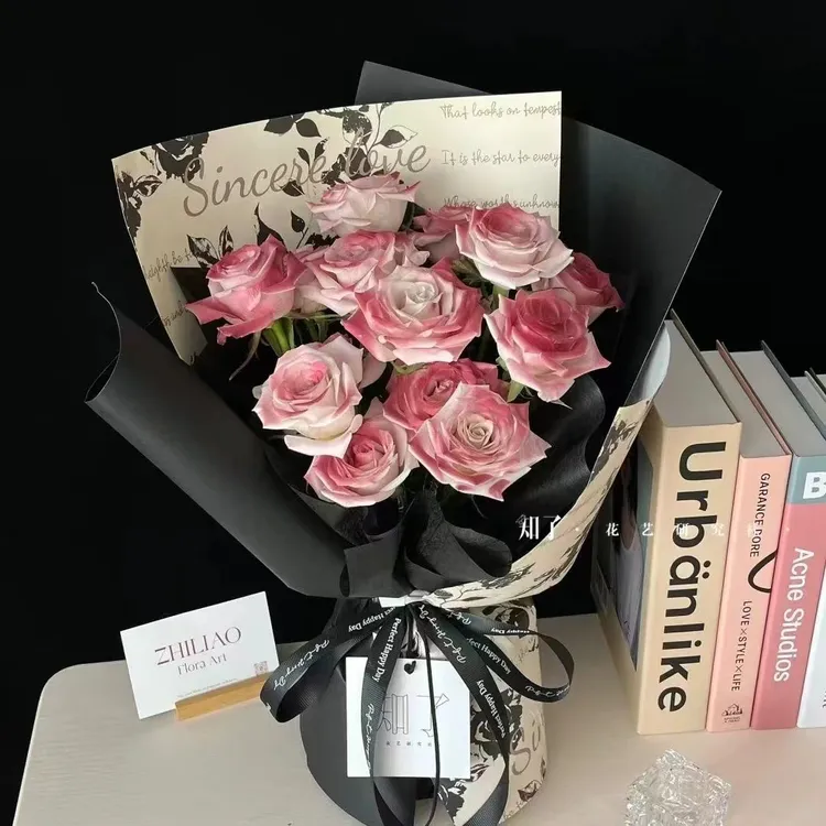 玫瑰诗集花束包装纸凡尔赛复古花纸防水艺术玫瑰纸