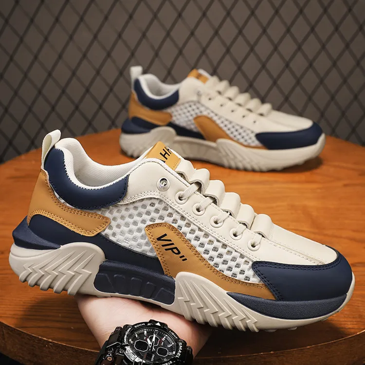 2025椰子鞋夏季透气运动登山潮流飞织薄款休闲工作网面鞋男鞋